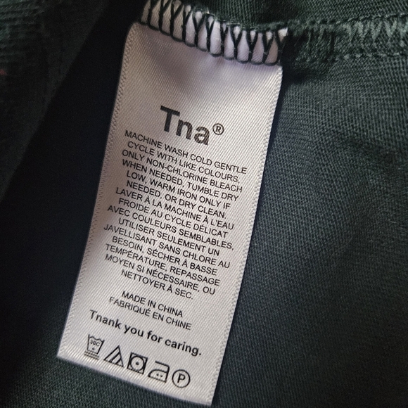 TNA Green Ryer Cotton Cropped Long Sleeve Top Size M - Picture 6 of 7